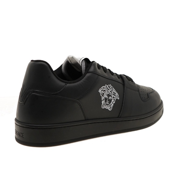 Versace Medusa Men Sneakers Black Leather Size 45 / 12 US New - Picture 4 of 8